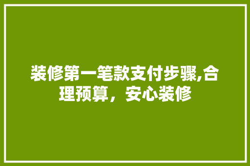 装修第一笔款支付步骤,合理预算，安心装修 装修第一笔款支付步骤,合理预算，安心装修 MI家装修经验