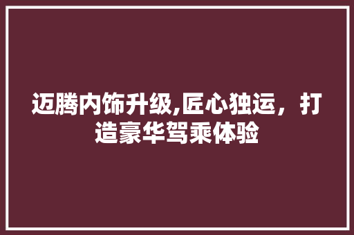 迈腾内饰升级,匠心独运，打造豪华驾乘体验 迈腾内饰升级,匠心独运，打造豪华驾乘体验 MI家装修经验