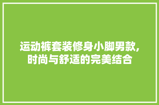 运动裤套装修身小脚男款,时尚与舒适的完美结合 运动裤套装修身小脚男款,时尚与舒适的完美结合 MI家设计指南