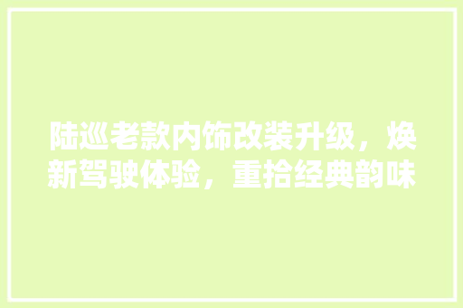 陆巡老款内饰改装升级，焕新驾驶体验，重拾经典韵味 陆巡老款内饰改装升级，焕新驾驶体验，重拾经典韵味 MI家公司推荐