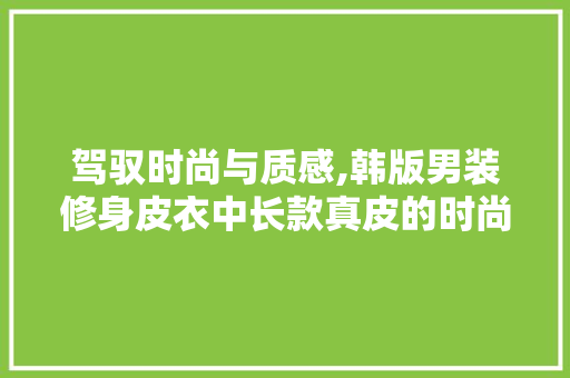 驾驭时尚与质感,韩版男装修身皮衣中长款真皮的时尚诠释 驾驭时尚与质感,韩版男装修身皮衣中长款真皮的时尚诠释 MI家装修攻略