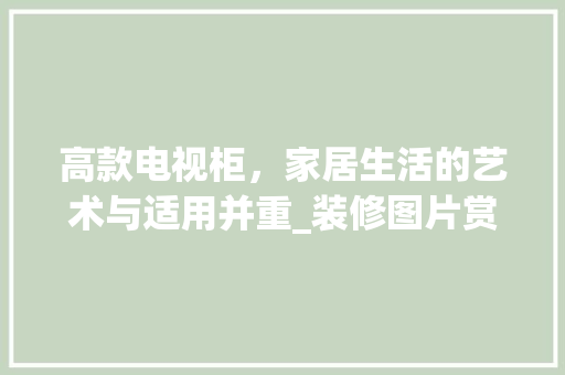 高款电视柜，家居生活的艺术与适用并重_装修图片赏析