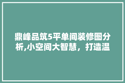 鼎峰品筑5平单间装修图分析,小空间大智慧，打造温馨居住环境 鼎峰品筑5平单间装修图分析,小空间大智慧，打造温馨居住环境 MI家设计指南