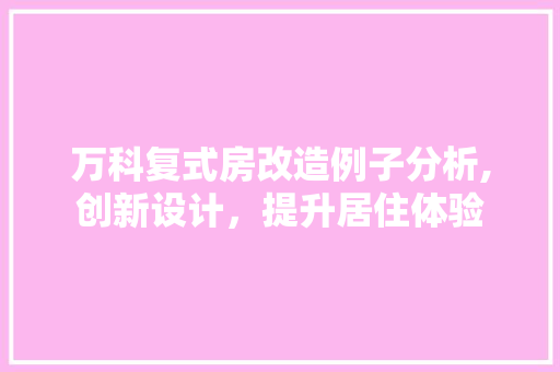 万科复式房改造例子分析,创新设计，提升居住体验