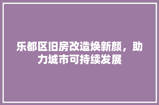 乐都区旧房改造焕新颜，助力城市可持续发展