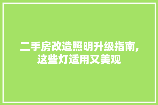 二手房改造照明升级指南,这些灯适用又美观
