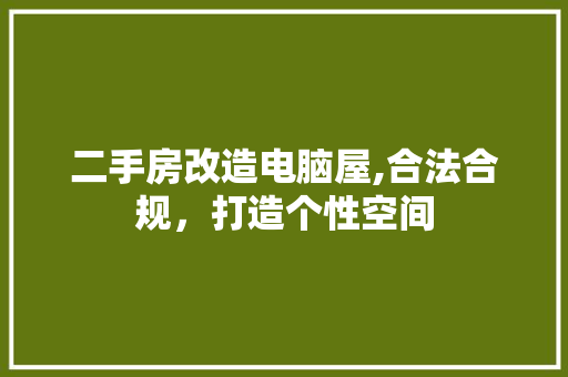 二手房改造电脑屋,合法合规，打造个性空间