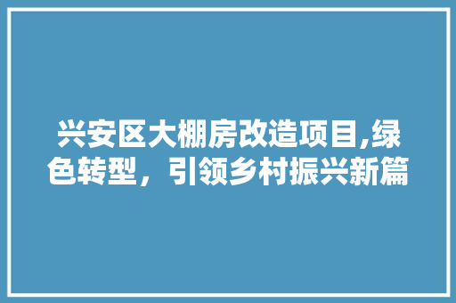 兴安区大棚房改造项目,绿色转型，引领乡村振兴新篇章