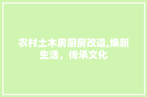 农村土木房厨房改造,焕新生活，传承文化 MI家公司推荐