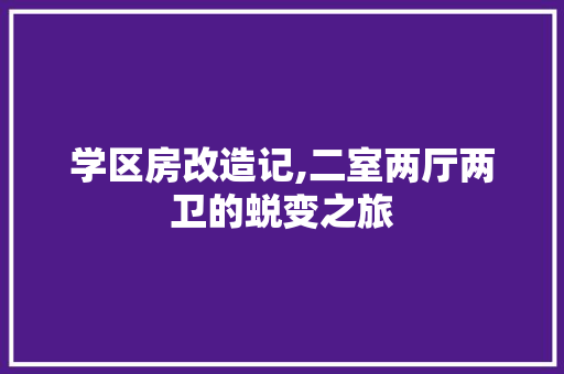 学区房改造记,二室两厅两卫的蜕变之旅