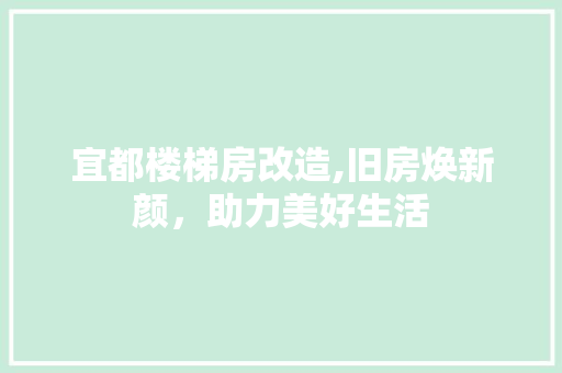 宜都楼梯房改造,旧房焕新颜，助力美好生活