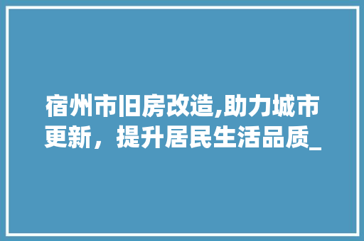 宿州市旧房改造,助力城市更新，提升居民生活品质_介绍旧房改造热线服务 MI家装修攻略