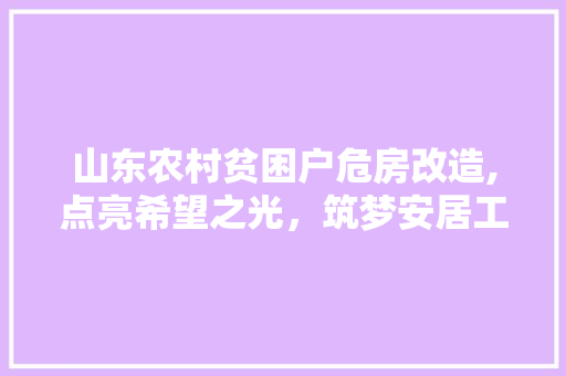山东农村贫困户危房改造,点亮希望之光，筑梦安居工程 MI家设计百科