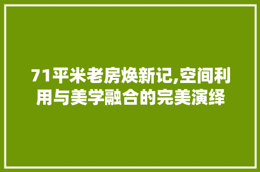 71平米老房焕新记,空间利用与美学融合的完美演绎