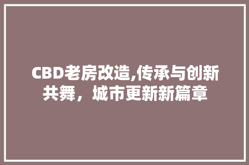 CBD老房改造,传承与创新共舞，城市更新新篇章 MI家设计百科