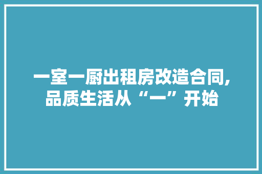 一室一厨出租房改造合同,品质生活从“一”开始 MI家公司推荐