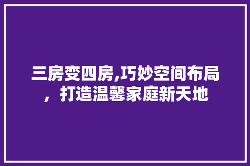 三房变四房,巧妙空间布局，打造温馨家庭新天地