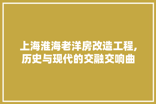 上海淮海老洋房改造工程,历史与现代的交融交响曲 MI家装修攻略