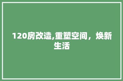 120房改造,重塑空间，焕新生活