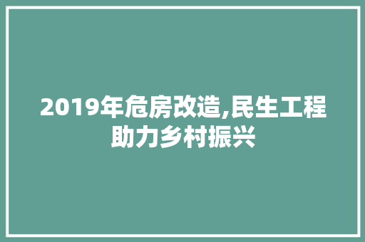 2019年危房改造,民生工程助力乡村振兴