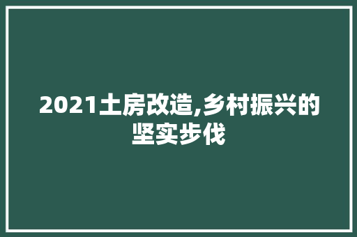 2021土房改造,乡村振兴的坚实步伐