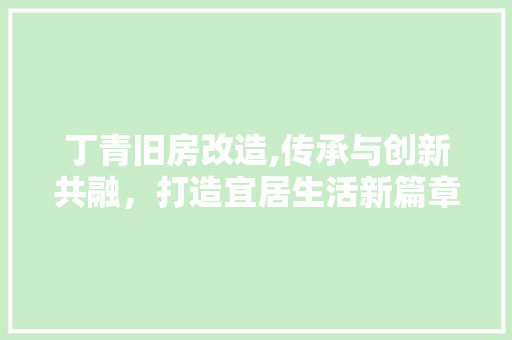 丁青旧房改造,传承与创新共融，打造宜居生活新篇章 MI家装修攻略