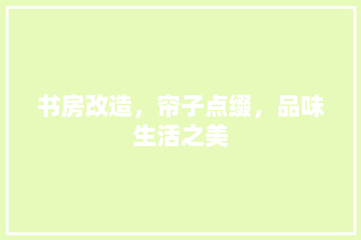 书房改造，帘子点缀，品味生活之美 MI家公司推荐