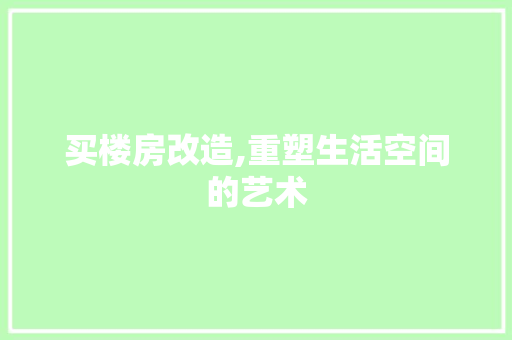 买楼房改造,重塑生活空间的艺术