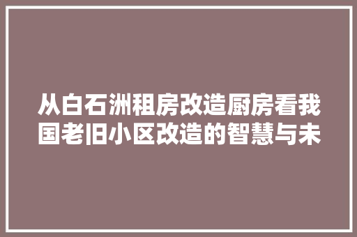 从白石洲租房改造厨房看我国老旧小区改造的智慧与未来