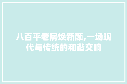 八百平老房焕新颜,一场现代与传统的和谐交响