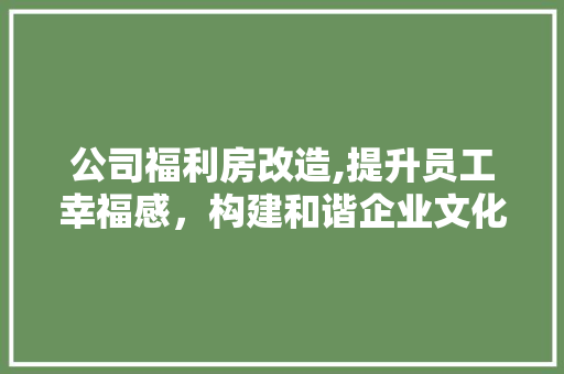 公司福利房改造,提升员工幸福感，构建和谐企业文化