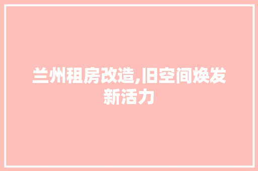 兰州租房改造,旧空间焕发新活力