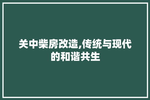 关中柴房改造,传统与现代的和谐共生(关中柴火印象)