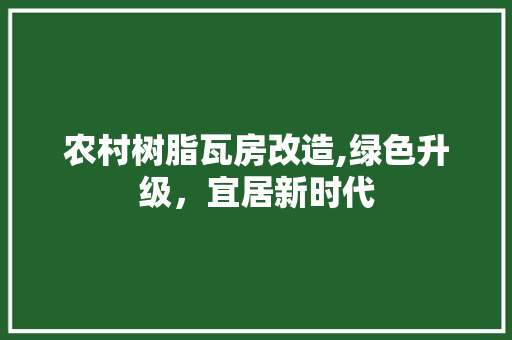 农村树脂瓦房改造,绿色升级，宜居新时代