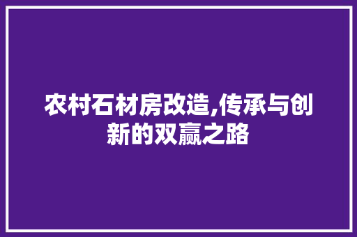 农村石材房改造,传承与创新的双赢之路 MI家公司推荐