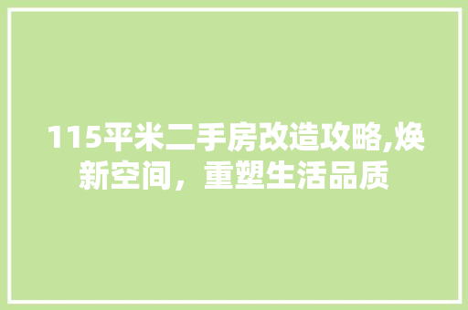 115平米二手房改造攻略,焕新空间，重塑生活品质 MI家装修攻略