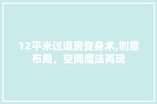 12平米过道房变身术,创意布局，空间魔法再现 MI家公司推荐