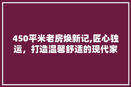 450平米老房焕新记,匠心独运，打造温馨舒适的现代家居