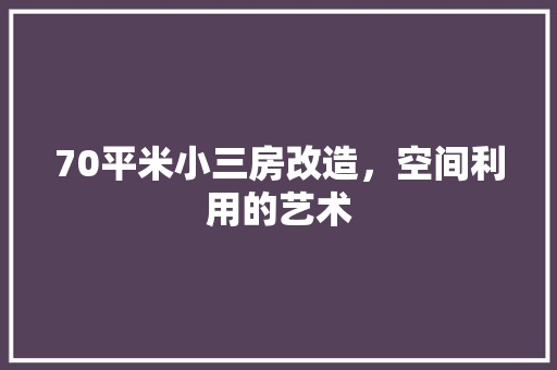 70平米小三房改造，空间利用的艺术