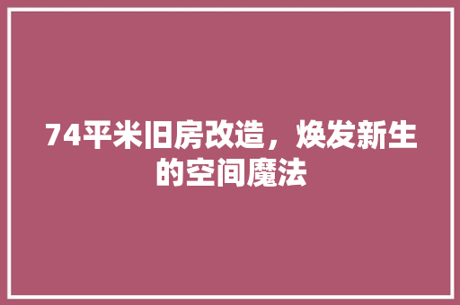 74平米旧房改造，焕发新生的空间魔法(旧房改造70平方案例)