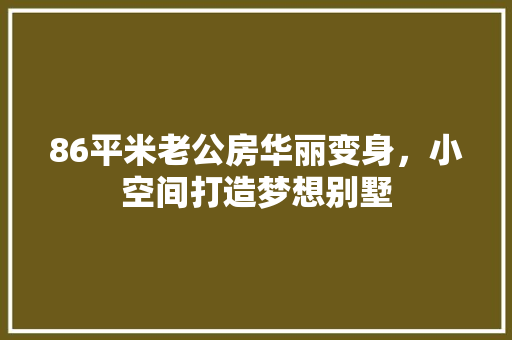 86平米老公房华丽变身，小空间打造梦想别墅