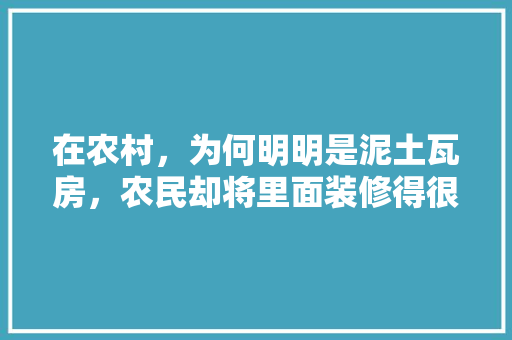 在农村，为何明明是泥土瓦房，农民却将里面装修得很豪华「农村房屋内部装修技巧图片」 在农村，为何明明是泥土瓦房，农民却将里面装修得很豪华「农村房屋内部装修技巧图片」 MI家装修经验