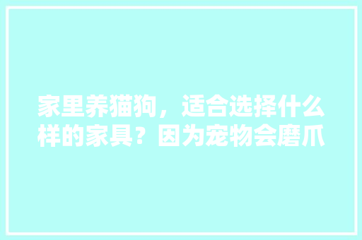 家里养猫狗，适合选择什么样的家具？因为宠物会磨爪子破坏家具「房屋装修家居挑选技巧和方法」 家里养猫狗，适合选择什么样的家具？因为宠物会磨爪子破坏家具「房屋装修家居挑选技巧和方法」 MI家公司推荐