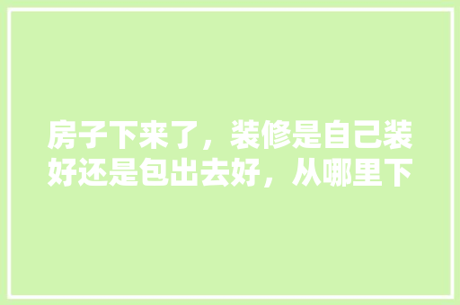 房子下来了，装修是自己装好还是包出去好，从哪里下手「简装房屋装修技巧视频」 房子下来了，装修是自己装好还是包出去好，从哪里下手「简装房屋装修技巧视频」 MI家公司推荐