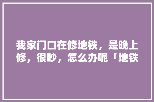我家门口在修地铁，是晚上修，很吵，怎么办呢「地铁房 吵」