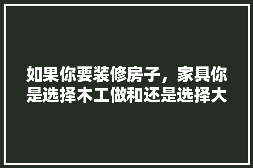 如果你要装修房子,家具你是选择木工做和还是选择大品牌的全屋定制呢「房屋装修与家具搭配技巧视频」 MI家装修攻略 如果你要装修房子,家具你是选择木工做和还是选择大品牌的全屋定制呢「房屋装修与家具搭配技巧视频」 如果你要装修房子,家具你是选择木工做和还是选择大品牌的全屋定制呢「房屋装修与家具搭配技巧视频」 MI家装修攻略
