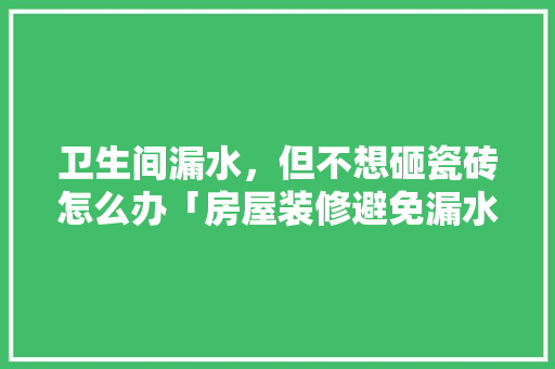 卫生间漏水，但不想砸瓷砖怎么办「房屋装修避免漏水小技巧有哪些」 卫生间漏水，但不想砸瓷砖怎么办「房屋装修避免漏水小技巧有哪些」 MI家装修经验