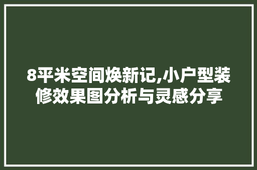 8平米空间焕新记,小户型装修效果图分析与灵感分享 8平米空间焕新记,小户型装修效果图分析与灵感分享 MI家设计百科