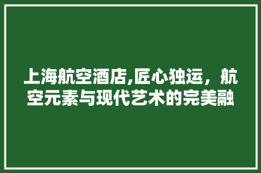 上海航空酒店,匠心独运，航空元素与现代艺术的完美融合 上海航空酒店,匠心独运，航空元素与现代艺术的完美融合 MI家装修攻略