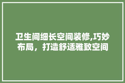 卫生间细长空间装修,巧妙布局,打造舒适雅致空间 MI家设计指南 卫生间细长空间装修,巧妙布局,打造舒适雅致空间 卫生间细长空间装修,巧妙布局,打造舒适雅致空间 MI家设计指南